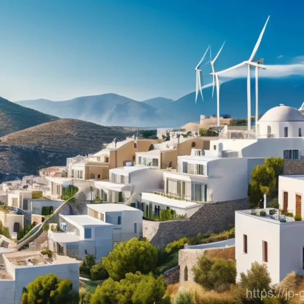 그리스 노동 시장과 직업 - **Prompt:** A vibrant, optimistic scene capturing Greece's economic resurgence. A diverse group of y...