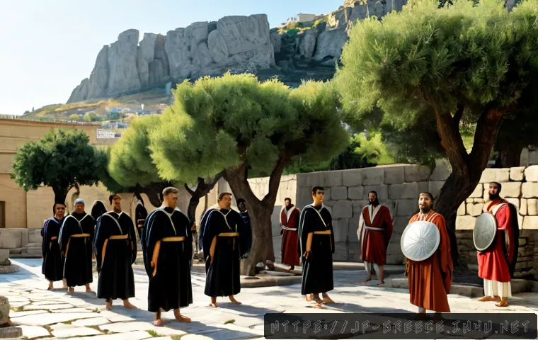 아테네와 스파르타 비교 - Photorealistic historical comparison scene, balanced diptych composition: classical Athens on the le...